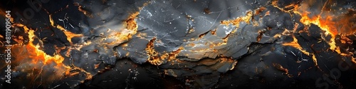 Dramatic Black Marble Texture with Captivating Granular Surface and Moody Geological Patterns