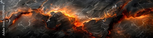 Dramatic Inferno Marble Texture with Scorching Lava Eruptions and Chaotic Lightning Strikes