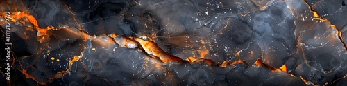 Mesmerizing Marble Texture with Dynamic Fiery Veins and Dramatic Contrasts