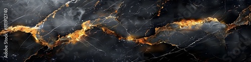 Exquisite Black Marble Texture with Intricate Golden Veins Creating a Sophisticated and Luxurious Background