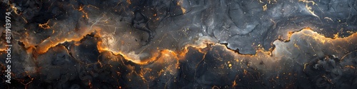 Stunning Black Marble Texture Background with Dynamic Fractal Patterns and Powerful Moody Tones