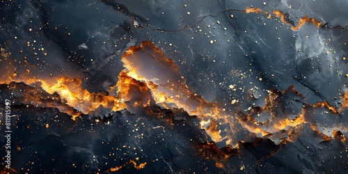 Dramatic Eruption of Fiery Chaos in Swirling Darkness - Intense Abstract Inferno Backdrop