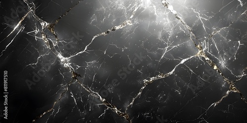 Dramatic Monochrome Marble Texture with Striking Geometric Patterns and Powerful Presence