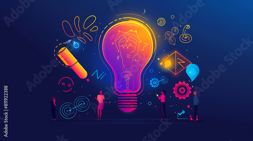 Question marks and light bulb symbolizing idea or solution. Problem solving skill, creativity, innovation, brainstorming, critical thinking and root cause analysis concept. Question, idea and answer. 