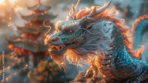 Cartoon-inspired scenes of dragons and pagodas sprang to life in Mei's vibrant Chinese-style fantasy world, 
