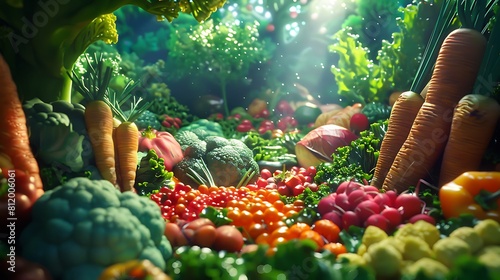 "Fresh and Colorful: Vibrant Vegetable Medley on Display - A Feast for the Eyes and the Palate!"