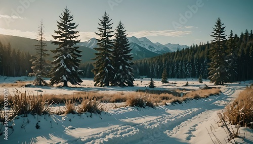 Beautiful winter landscape in the mountains. Carpathians, Ukraine, Europe.