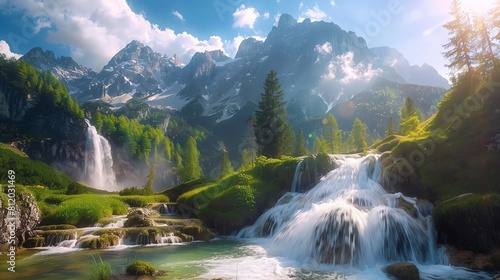 A breathtaking sequence of natural wonders, from cascading waterfalls to towering mountain peaks