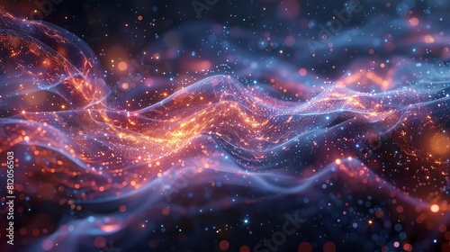 An artistic interpretation of quantum entanglement used in computing, with visual effects showing interconnected particles