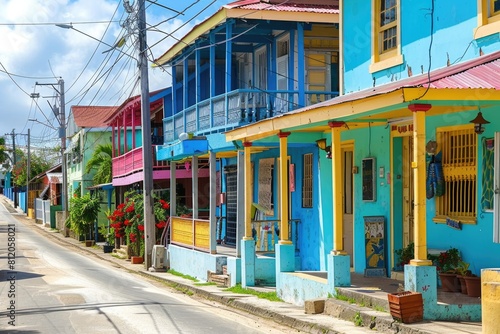 Island Houses. Colourful Architecture in Barbados City of Bridgetown