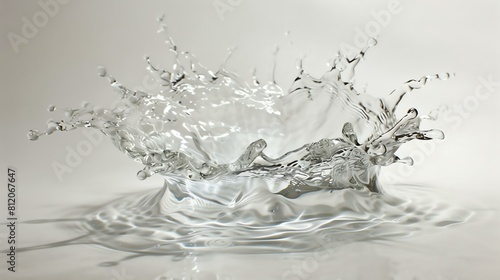 Water splash with a smooth, reflective surface and a detailed crown.