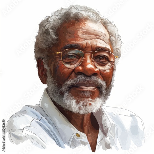 Uncle Portrait in Realistic Colored Sketch Style Generative AI