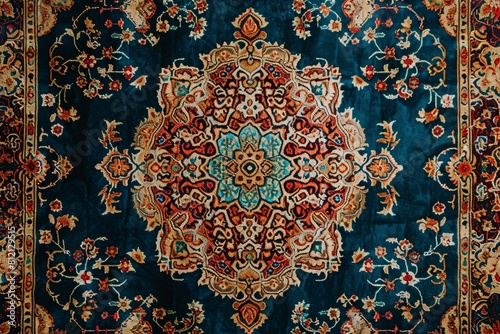 Exotic Arabic carpet. Texture old floor. Generate Ai