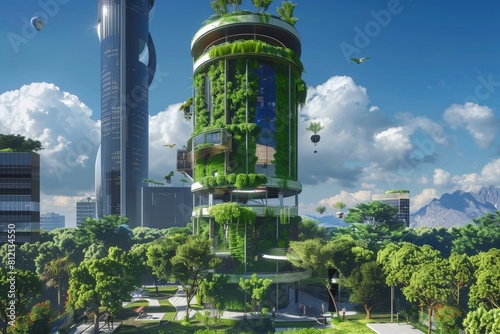 Develop a concept for a skyscraper that harnesses geothermal energy to power its operations and provide heating and cooling for its occupants.