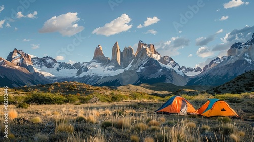 Traverse the rugged terrain of Patagonia on a multi-day hiking adventure, camping under the stars in the wilderness.
