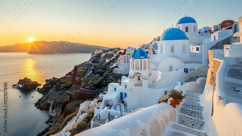 Discover the picturesque beauty of Santorini, Greece, with its whitewashed buildings, blue-domed churches, and breathtaking sunsets.