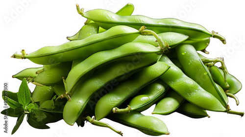 Fresh green beans isolated on transparent background