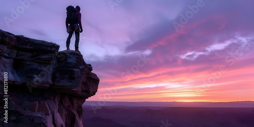 Extreme athlete conquers cliff in Valley of Gods with dramatic sunset silhouette. Concept Adventure Photography, Extreme Sports, Cliff Climbing, Sunset Silhouette, Valley of Gods