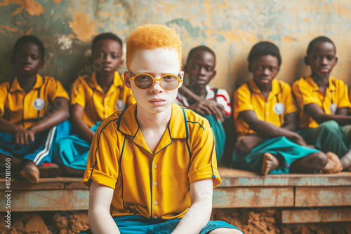 A photograph capturing individuals with albinism actively participating in sports