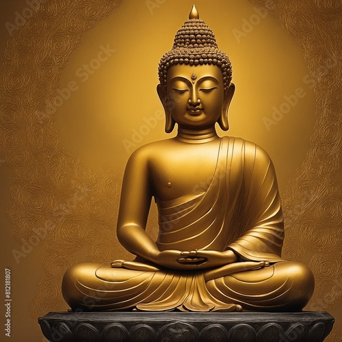 Goldener Buddha. Generative AI Technologie