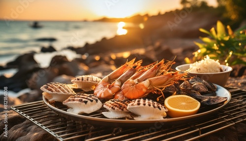 Enjoy a seafood barbecue party on the island