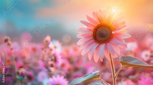 A single pink flower is the main focus of this image