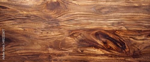 Close-up of walnut wood texture, showcasing intricate grain patterns and warm, rich brown tones. Ideal for backgrounds, woodworking themes, or any project needing a natural wooden surface look