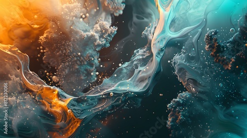 Merge digital and organic elements to create a captivating abstract fusion of nature and technology.