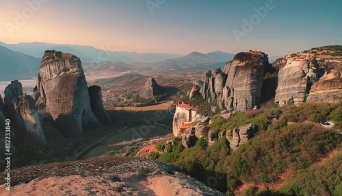 view of the meteora monasteries kalambaka greece unesco world heritage list