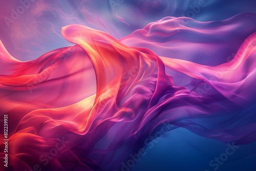 Surreal digital art of flowing satin fabric creating an impression of a windswept landscape with a romantic and dramatic feel