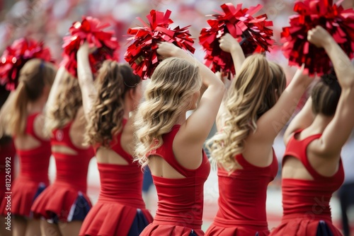 Spirited Cheerleaders: Vibrant Display of Team Support
