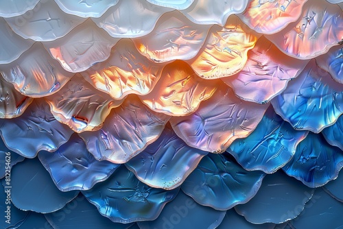 A visually striking abstract image with blue tones and an intense orange glow resembling flowing water