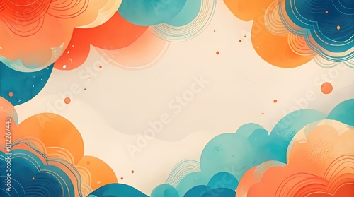 A colorful banner template for the background. "Asian Native American Heritage Month, Hawaiian Pacific Islands" with an empty space for text. AAPI AANHPI abstract background