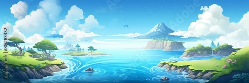 An illustration of landscape fantasy featuring a hidden archipelago