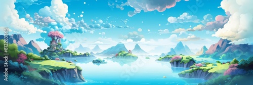 An illustration of landscape fantasy featuring a hidden archipelago