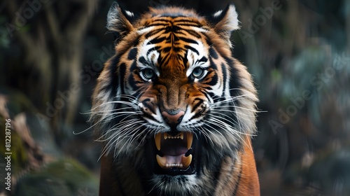 Angry tiger head,Wild animals