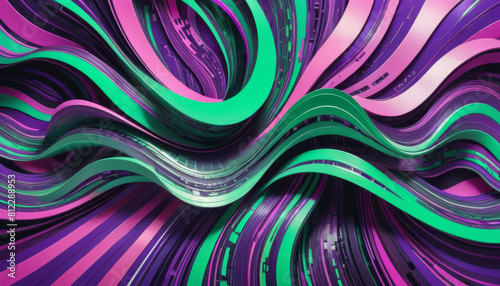 neon interlaced retro groovy futuristic 70s 90s motion abstract rave glitch green distorted purple cyberpunk aesthetic background striped techno digital psychedelic wavy pink bpunk effect pattern