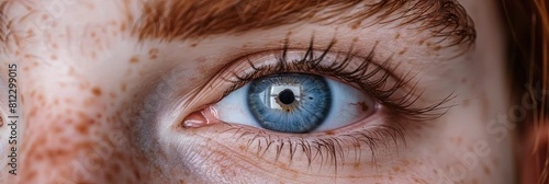 freckled girl with hazel eyes closeup