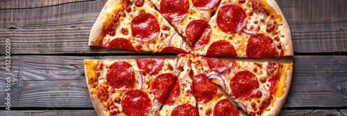pepperoni pizza overhead photo