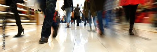 shoppers walking in a mall or retail store