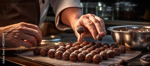 the chef makes snacks from chocolate