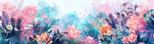 Witness uncanny brilliance in a Kawaii creative futuristic charismatic watercolor painting of an AI garden