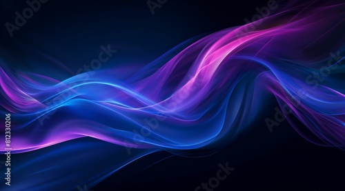 Blue and Purple Wave on Black Background