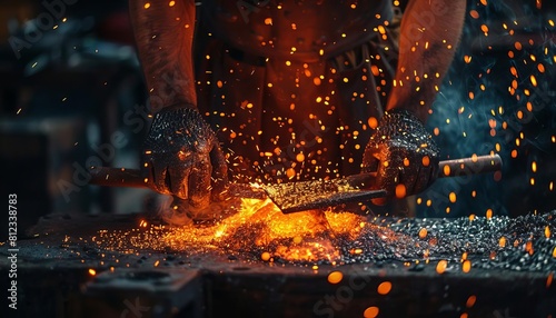 Imagine a medieval blacksmith forging a suit of armor in a fiery forge, hammering out each piece with skill and precision