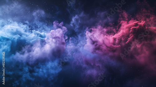 Various colorful powder clouds