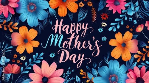Happy Mother's Day Floral Greeting Card Design