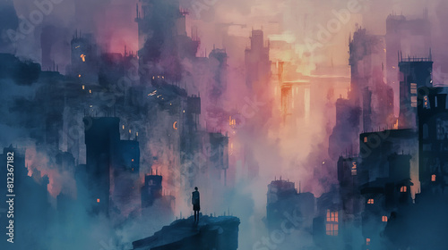 The image is a post-apocalyptic cityscape