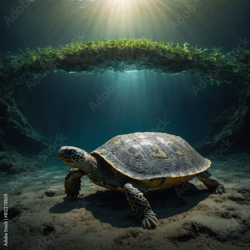 A mystical portal opening into a realm where turtles reign supreme. 