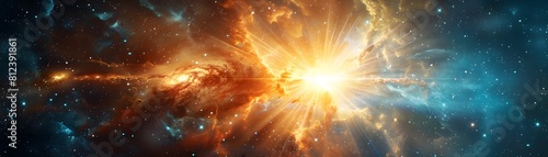 Spectacular Cosmic Light Explosion Vivid Supernova Phenomena in Dramatic Digital Artwork