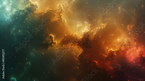 Colorful cloud nebula in space, galaxy